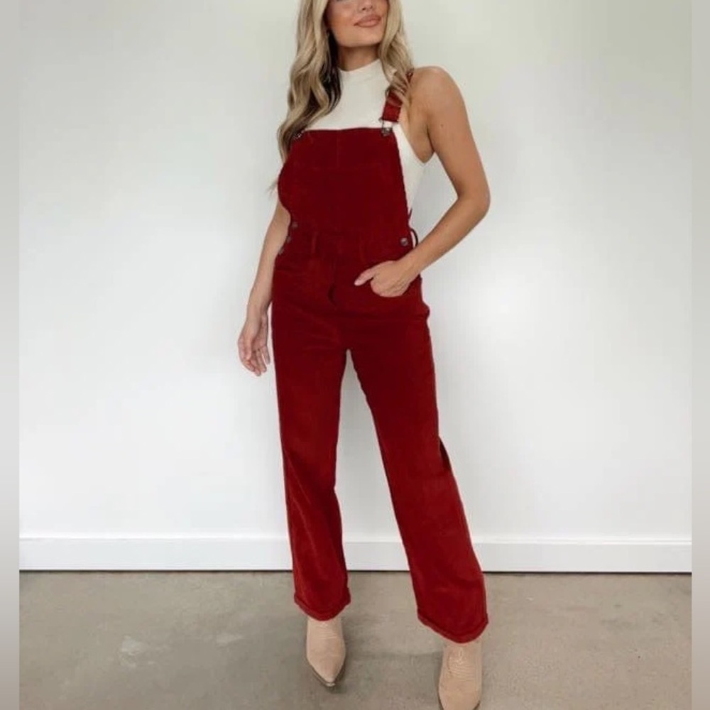 Women's Red Overalls